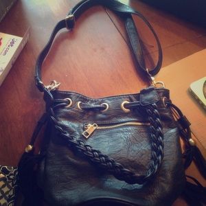 Nasty Gal faux leather fringe cross body