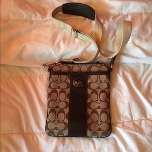 Coach cross-body brown bag