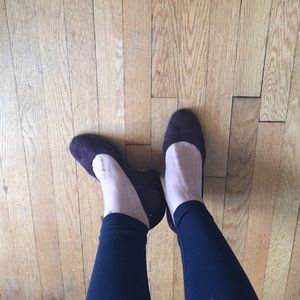 Cole Haan suede wedge Merlot color