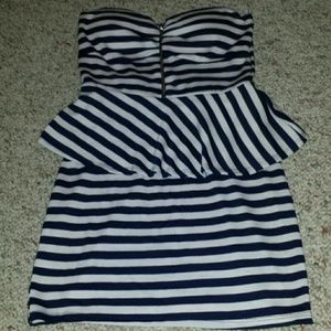 Navy & White Stripped Dress