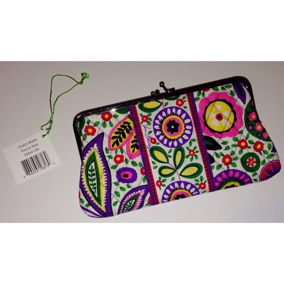 Purple vera Bradley three pocket wallet