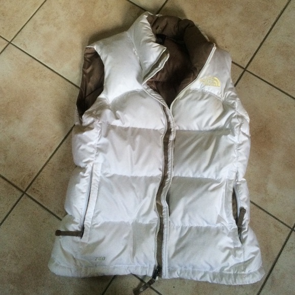 White Northface Women's down vest