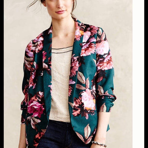 NWOT Floral Cartonnier Anthropologie blazer size 6