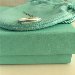 Authentic Tiffany blue enamel ring