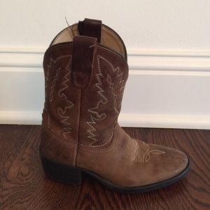 Kids brown cowboy boots size 11.5