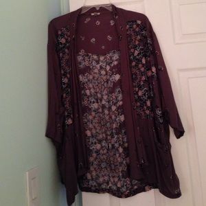 Ecoté Floral Kimono-Urban Outfitters