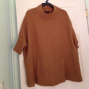 NEW Neutral-camel Poncho with 3/4 sleeves -