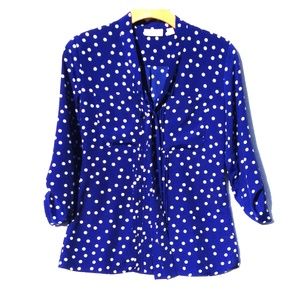 V-neck Tie Detail Polka Dot Top