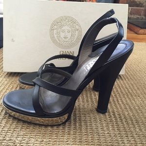 Auth. Gianni Versace Strappy Slingback Heels