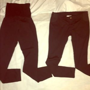 2 pairs black maternity leggings