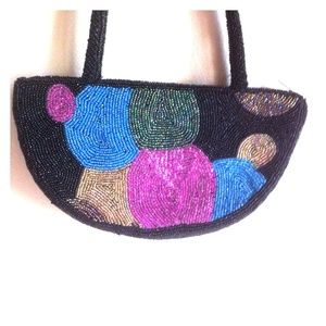 Half circle beaded bag