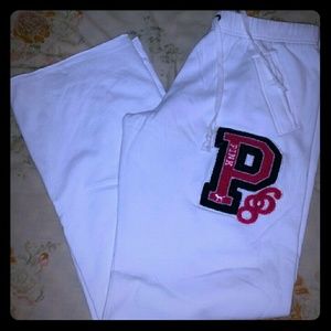 Pink by VS all white sweat pants