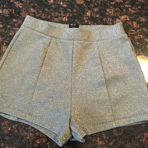Silver high waisted shorts
