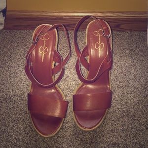 Jessica Simpson light brown chunky heels