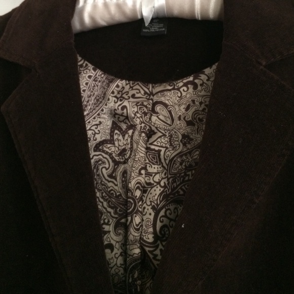 Chocolate brown corduroy blazer - Picture 2 of 3