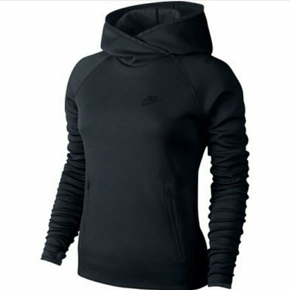 NEW Nike Black Fleece Funnel Hoodie Sweatshirt