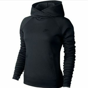 NEW Nike Black Fleece Funnel Hoodie Sweatshirt