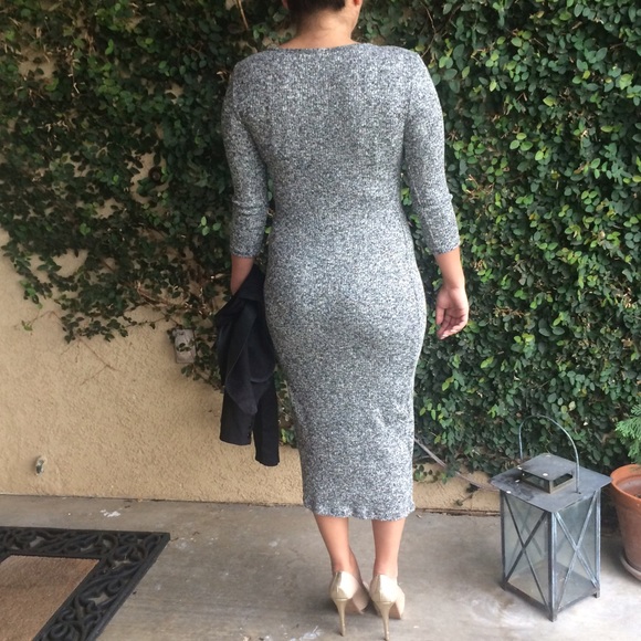 Heather grey tight knit dress - Picture 3 of 5