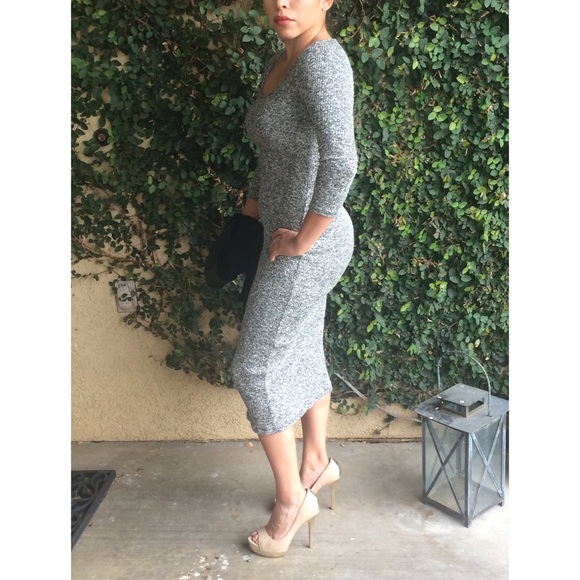 Heather grey tight knit dress - Picture 4 of 5