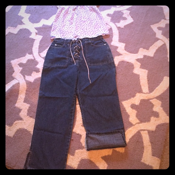 Gloria Vanderbilt Leather Lace Up Peddle Pushers
