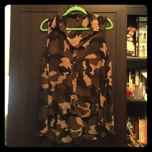 Forever 21 sheer Camo blouse!