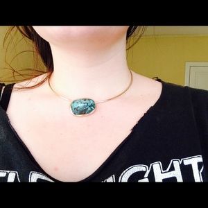 Urban Outfitters Gold and Turquoise Choker