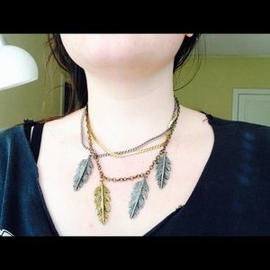 Free People Layered Feather Necklace