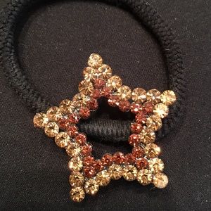 Crystal star ponytail holder