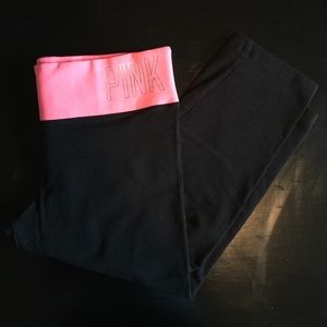 VS Pink Yoga Crop Leggings