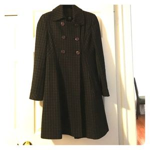 Purple/Green Houndstooth Wool Blend Coat size 8P