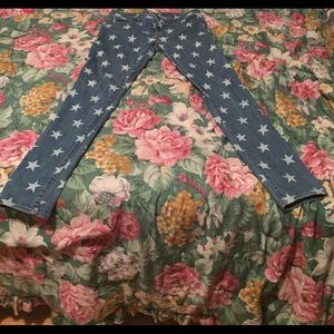 American flag star printed skinny jeans