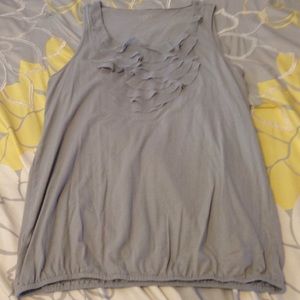 Light Gray Ruffle Tank