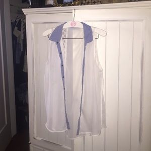 Lacey white, with denim detail, white cover up!