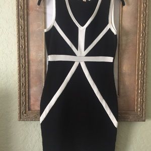 Black  and White Knit Dress