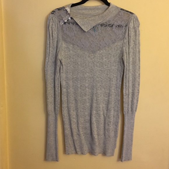 Free People long sleeve sweater with lace detail