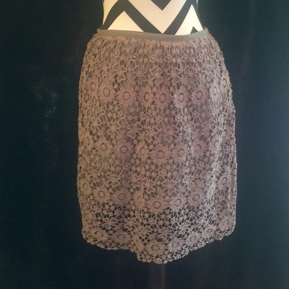 Anthropologie Dresses & Skirts - 🔴GREY LACE LINED SKIRT by SOLITAIRE