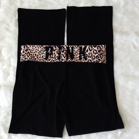 PINK Victoria's Secret Pants - V.S. Pink Leopard Sequin Yoga Pants