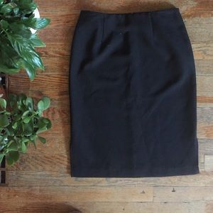 Black midi pencil skirt