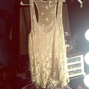 Lace crotchet see through tank