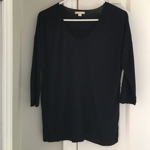 Maternity navy 3/4 sleeve shirt
