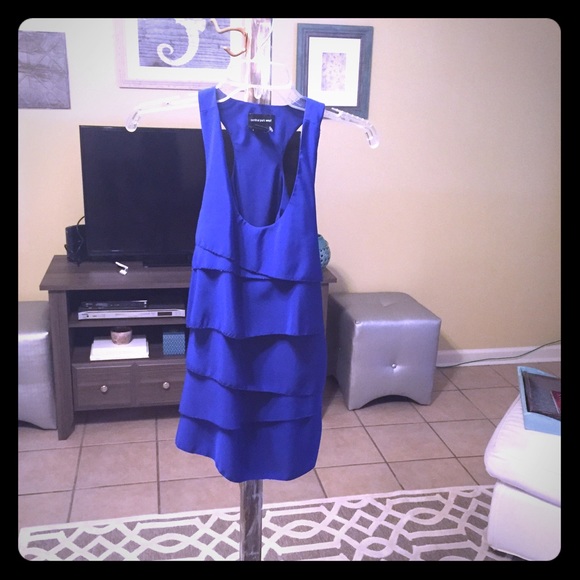 Blue ruffle tank--Central Park West--size XS