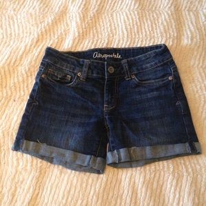 Low rise jean shorts