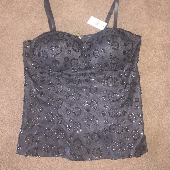Torrid Sequin and Lace Bustier