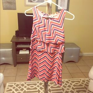 Chiffon striped chevron dress! Size small