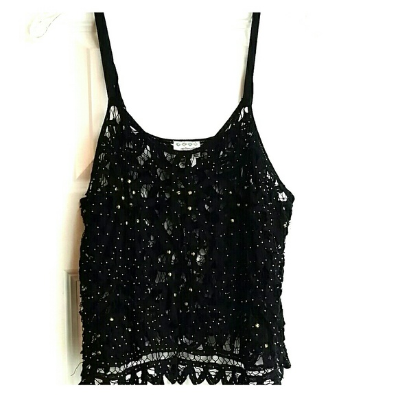 Crochet black and metal top - Picture 1 of 4