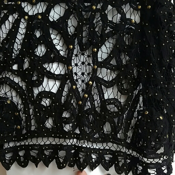 Crochet black and metal top - Picture 2 of 4