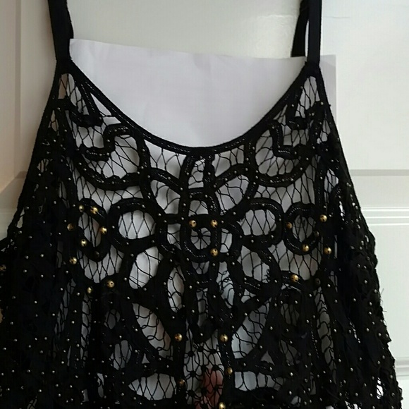 Crochet black and metal top - Picture 3 of 4