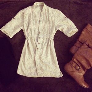 Papaya Cream Half Sleeve Blouse
