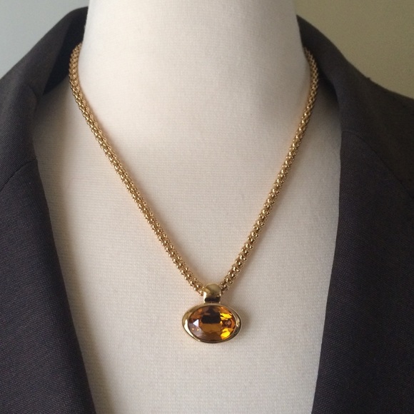 New Swarovski Topaz Pendant