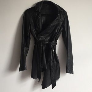AllSaints Spitalfields Black Leather Netia Jacket